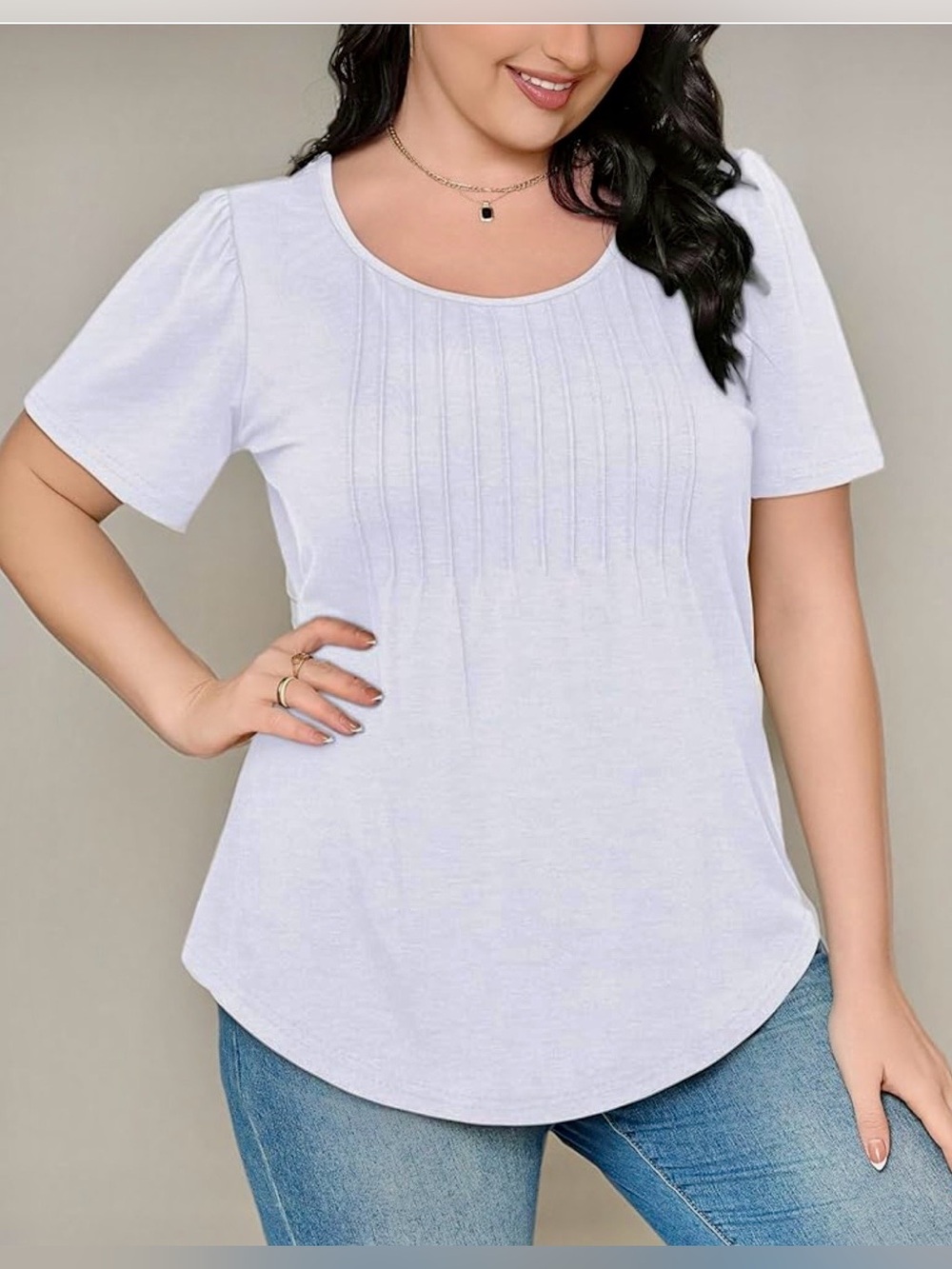OFEEFAN Women’s Pleated Top - Picture 9 of 10